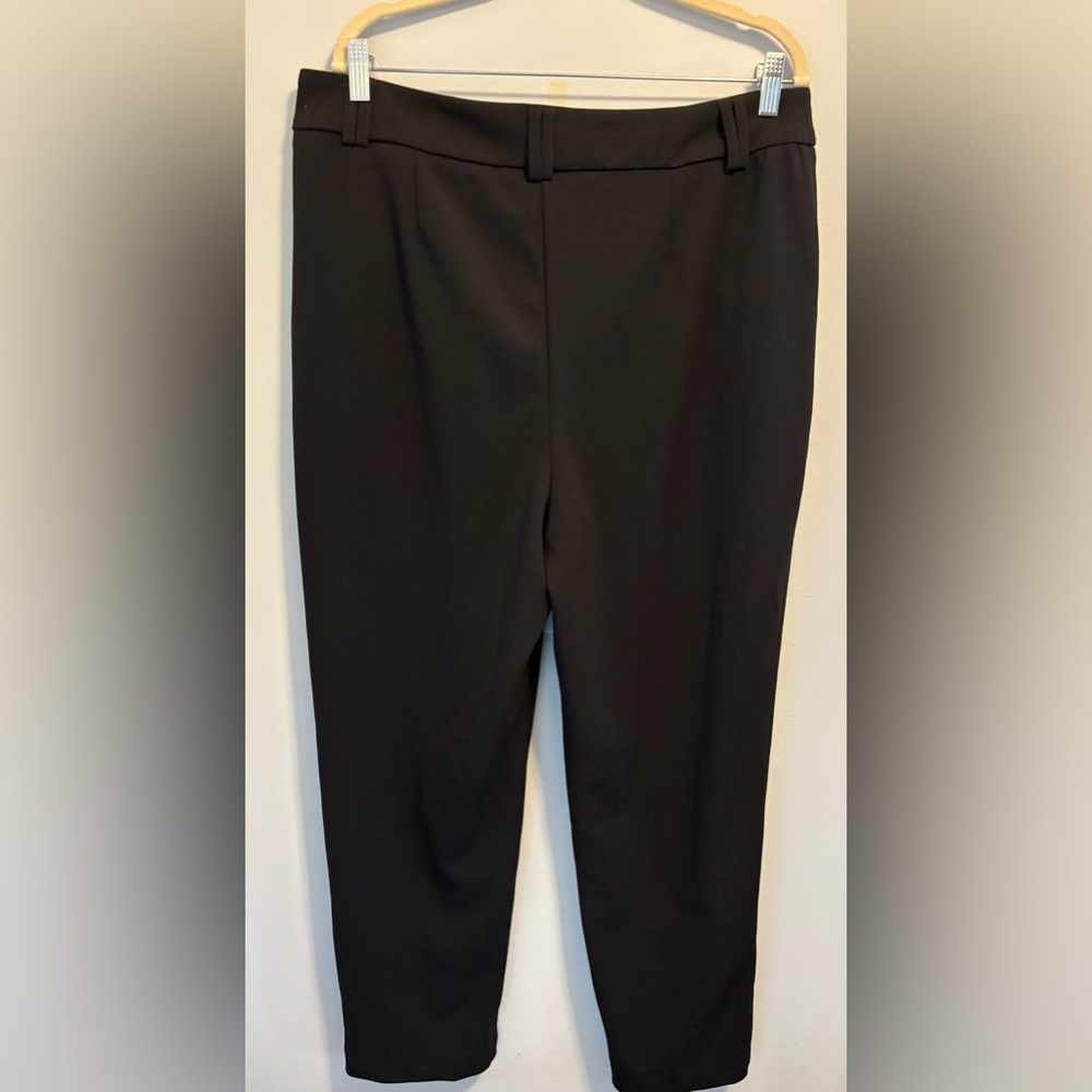 Anne Klein WOMENS Dress Pants Stretch Black  Straight Leg  SIZE 14 Gold Logo Bar - Picture 6 of 14